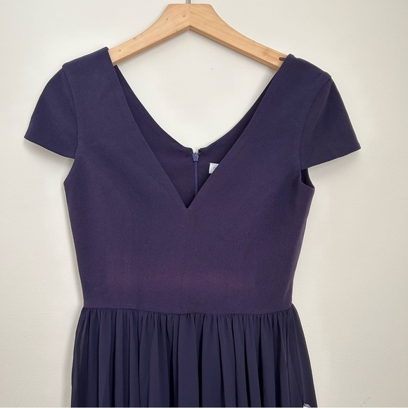 Dress The Population Corey Romantic Cap Sleeve Midi Dress in Midnight Blue sz XS - Picture 7 of 7